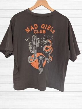 Octopied Mind | Graphic Cropped Tee | Size XL | Charcoal